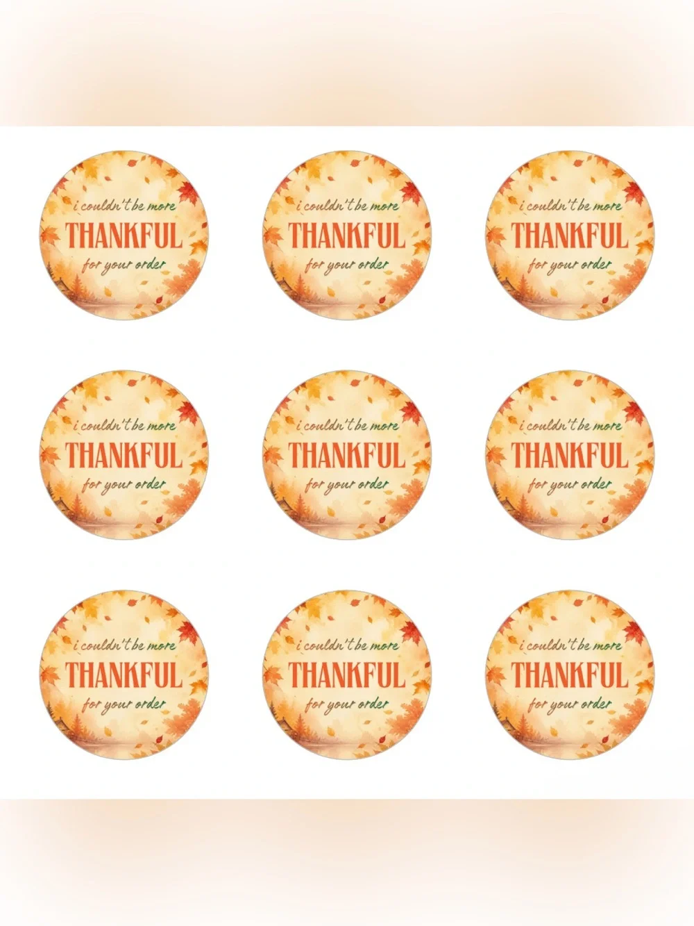 Fall Themed Package Stickers (24CT)